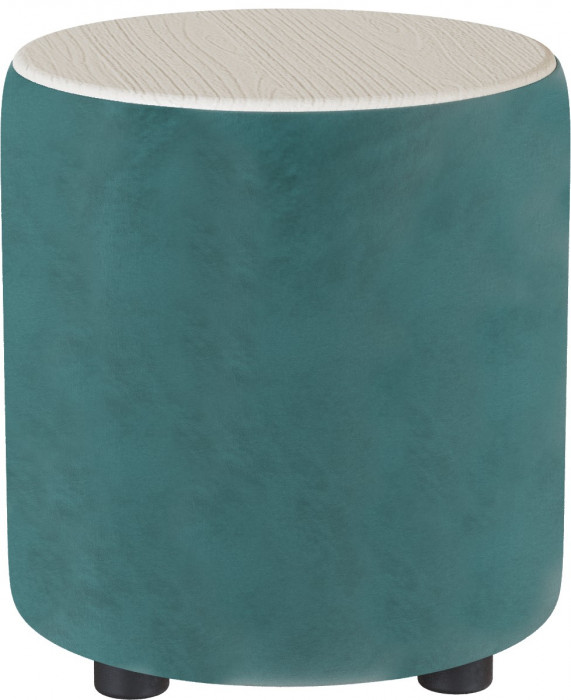 Пуф Пай, бирюза/мдф клен кремовый