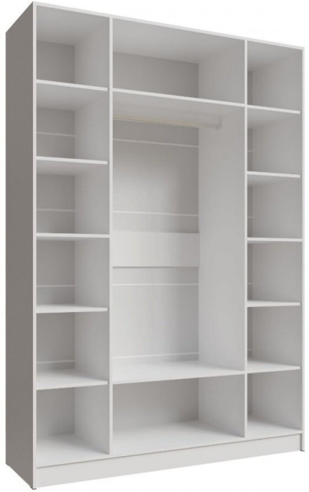 Шкаф Мадрид 1600 с зеркалом белый/ателье светлое