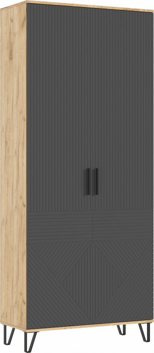 Флэш Прихожая, вариант №1, Браш графит/Дуб крафт