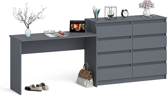 Мори письменный стол МСП1200.1 + Комод МК1200.8, графит