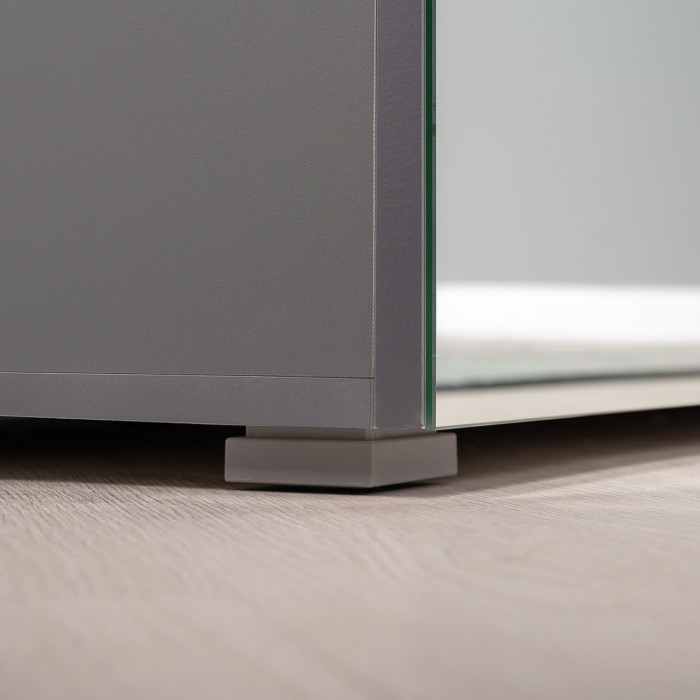 Октава Прихожая 24, цвет серый графит/дуб крафт золотой/фасады МДФ серый графит, ШхГхВ 193,7х35,4х197,6 см., универсальная сборка