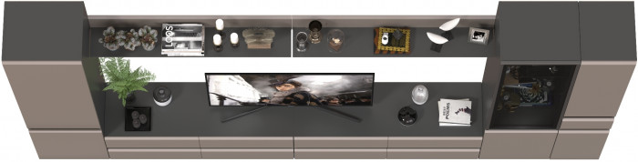 Сидней Комплектация № 109, корпус: антрацит/фасады: МДФ веллюто капучино