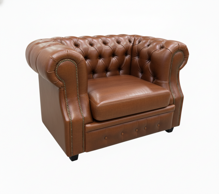 Кресло Честер ЛОФТ, экокожа, светло-коричневый