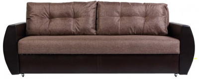 Диван-кровать Бостон 160х195, еврокнижка, рогожка/экокожа, коричневый