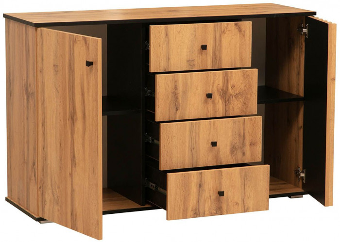 Модульная гостиная Либерти 1 (опора h20) Дуб вотан/Черный