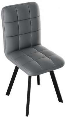 Франк ДП 2-17 Стул (паук) (Черный матовый/Кожзам Серый)